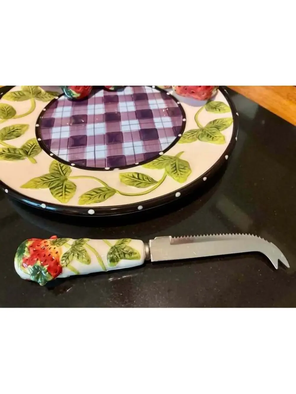 Strawberry serving plate & spreader